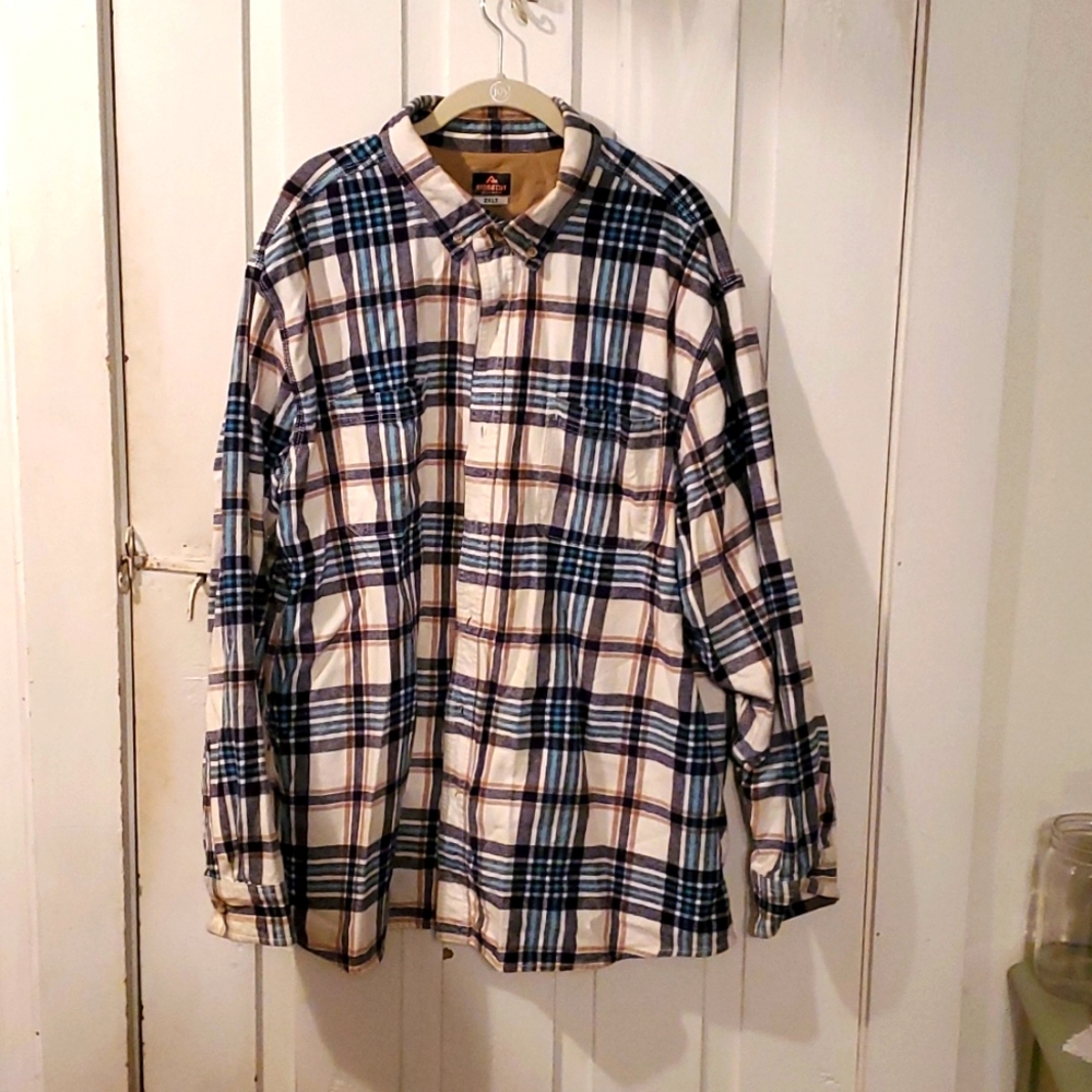 Ridgecut Blue Plaid Flannel Button Up Shirt